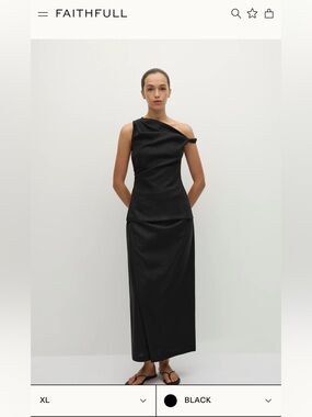 Faithfull the Brand Black Wrap-style Pencil Skirt